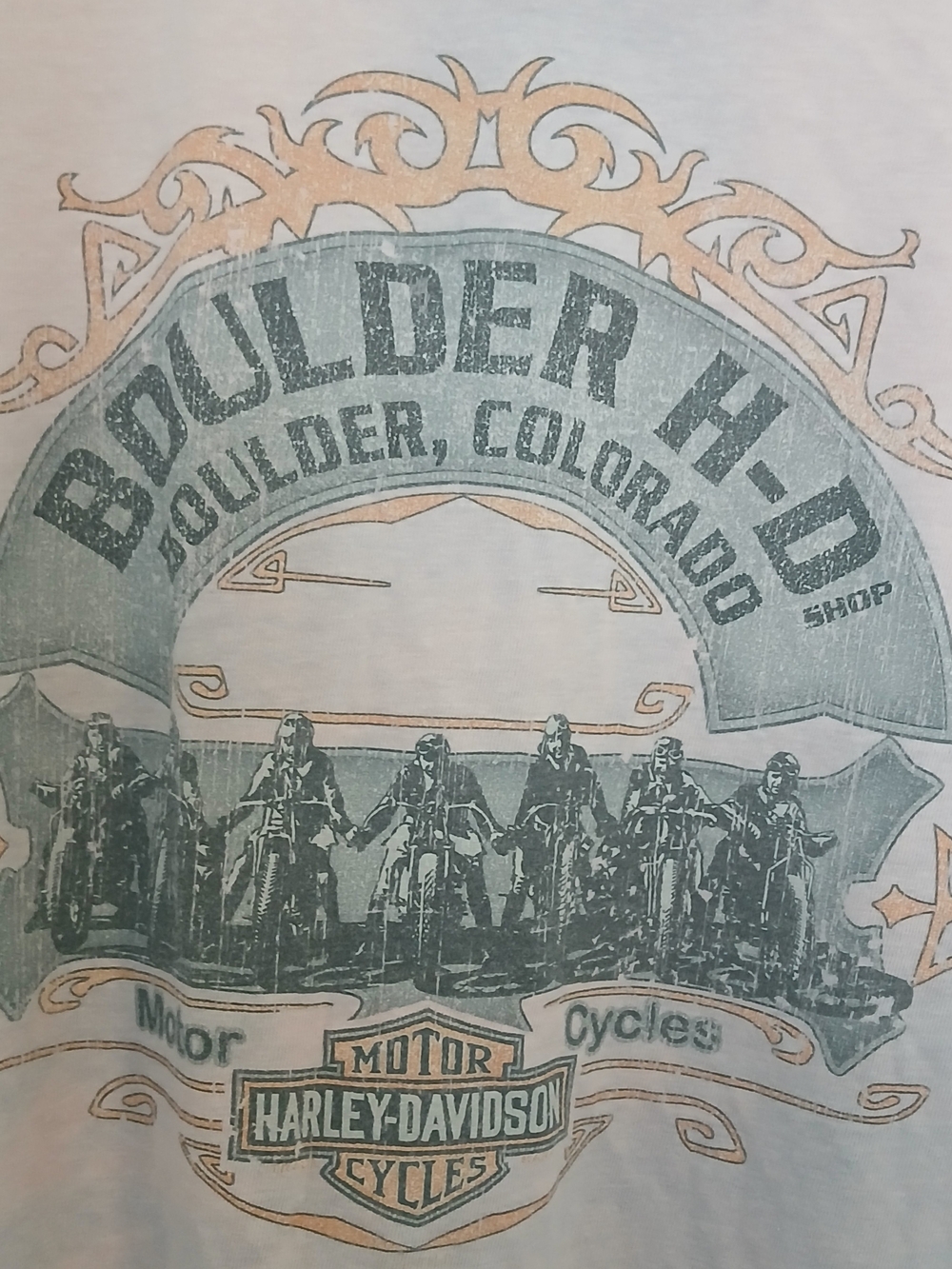 Harley-Davidson Short Sleeve Graphic Tee — Light Gray, Tan Boulder Colorado